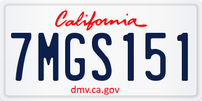 CA license plate 7MGS151