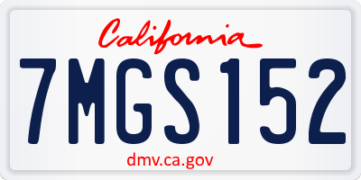 CA license plate 7MGS152