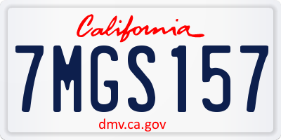 CA license plate 7MGS157