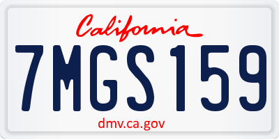 CA license plate 7MGS159