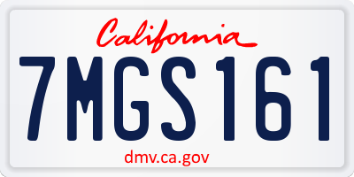 CA license plate 7MGS161