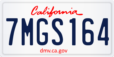 CA license plate 7MGS164