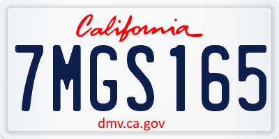 CA license plate 7MGS165