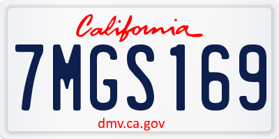 CA license plate 7MGS169