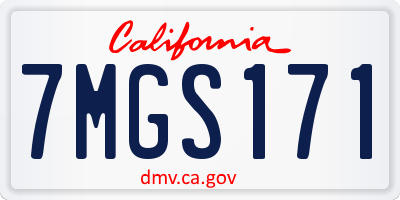 CA license plate 7MGS171