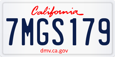 CA license plate 7MGS179