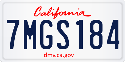 CA license plate 7MGS184