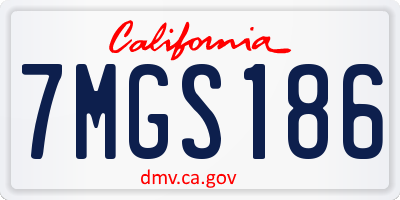 CA license plate 7MGS186