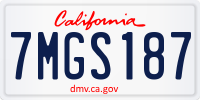 CA license plate 7MGS187