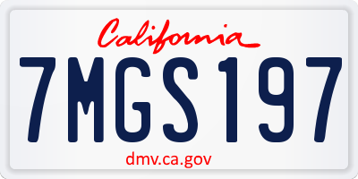 CA license plate 7MGS197
