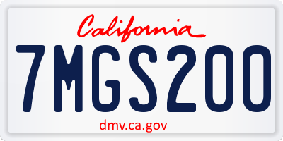 CA license plate 7MGS200