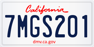 CA license plate 7MGS201