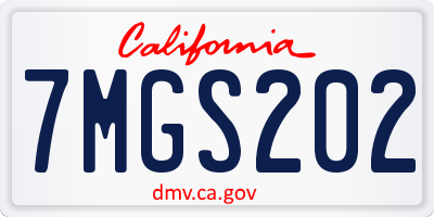 CA license plate 7MGS202