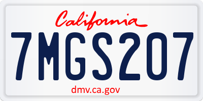 CA license plate 7MGS207