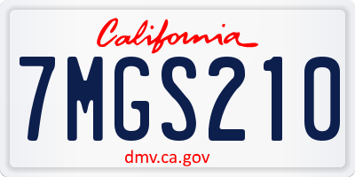 CA license plate 7MGS210