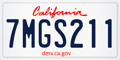 CA license plate 7MGS211