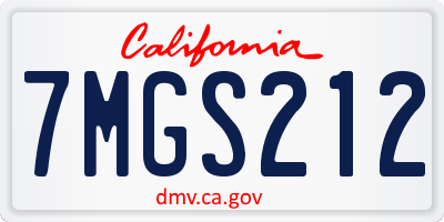 CA license plate 7MGS212