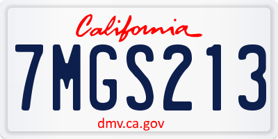 CA license plate 7MGS213