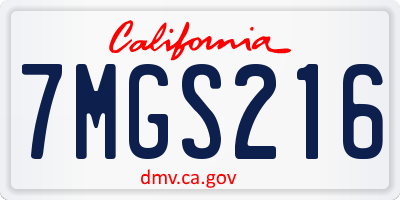 CA license plate 7MGS216