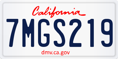 CA license plate 7MGS219