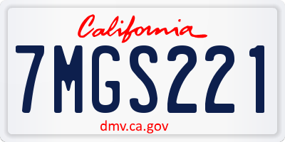 CA license plate 7MGS221