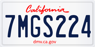 CA license plate 7MGS224