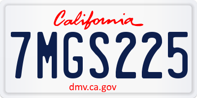 CA license plate 7MGS225