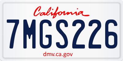 CA license plate 7MGS226