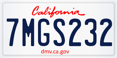 CA license plate 7MGS232