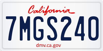 CA license plate 7MGS240