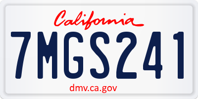 CA license plate 7MGS241