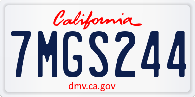 CA license plate 7MGS244