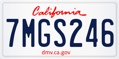 CA license plate 7MGS246