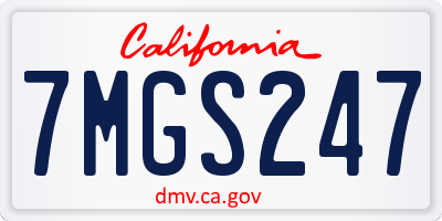 CA license plate 7MGS247