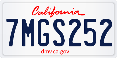 CA license plate 7MGS252