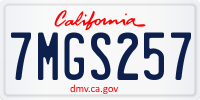 CA license plate 7MGS257