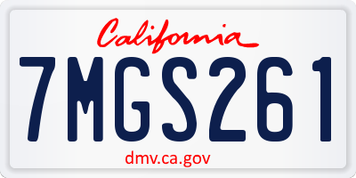 CA license plate 7MGS261