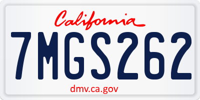 CA license plate 7MGS262