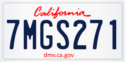 CA license plate 7MGS271