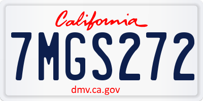 CA license plate 7MGS272