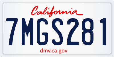CA license plate 7MGS281