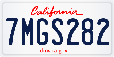 CA license plate 7MGS282