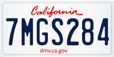 CA license plate 7MGS284