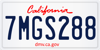 CA license plate 7MGS288