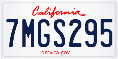 CA license plate 7MGS295