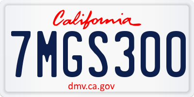 CA license plate 7MGS300