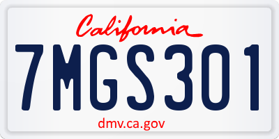 CA license plate 7MGS301
