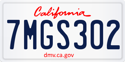 CA license plate 7MGS302