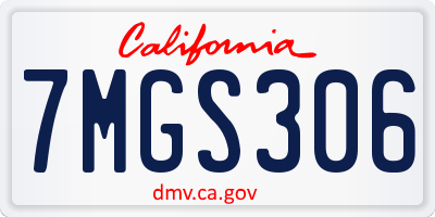 CA license plate 7MGS306