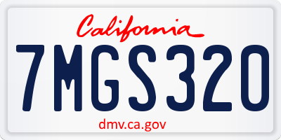 CA license plate 7MGS320